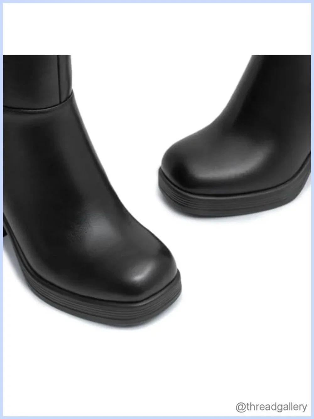 Women's Platform Ankle Boots Chunky Block Heel Square Toe Fashion Booties Side